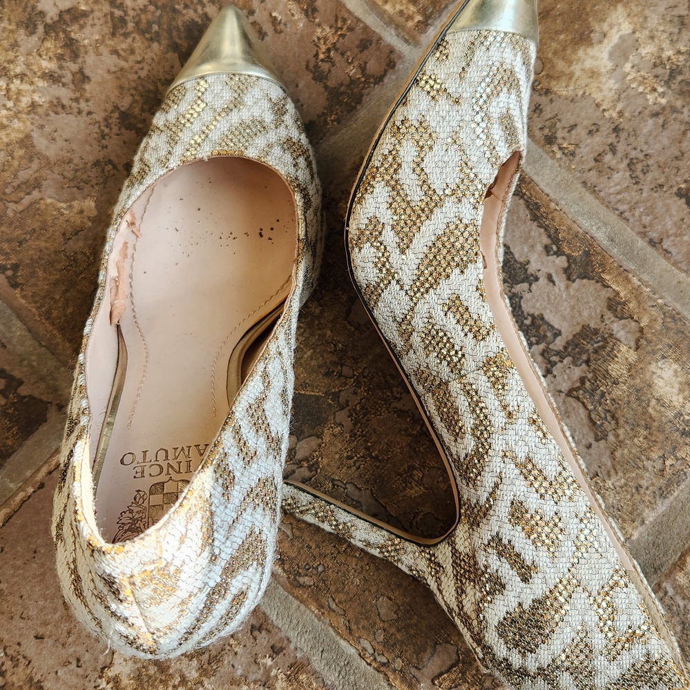 Gold 3 inch heels size 9M